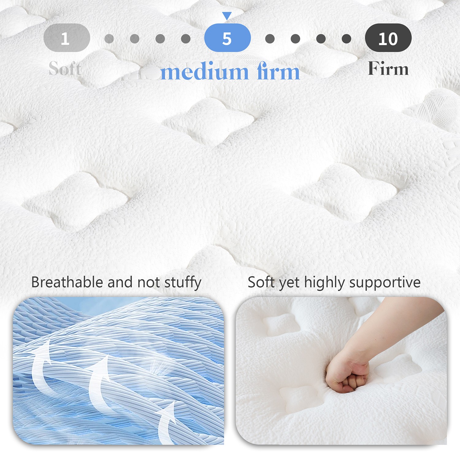8″10″12″14″ Twin Full Queen King Mattress in a Box Hybrid Spring Gel Memory Foam