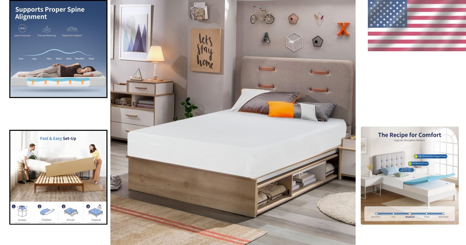 Gel Memory Foam Twin Mattress | Medium Firm | Washable Cover