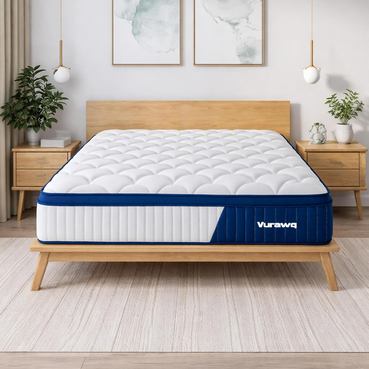 12 Inch Full Size Hybrid Mattress, Fiberglass Free, Gel Memory Foam & Individual