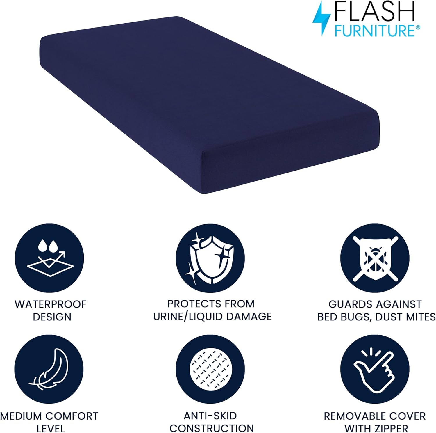Irvine Twin XL Liquid-Resistant Memory Foam Mattress with Removable Cover