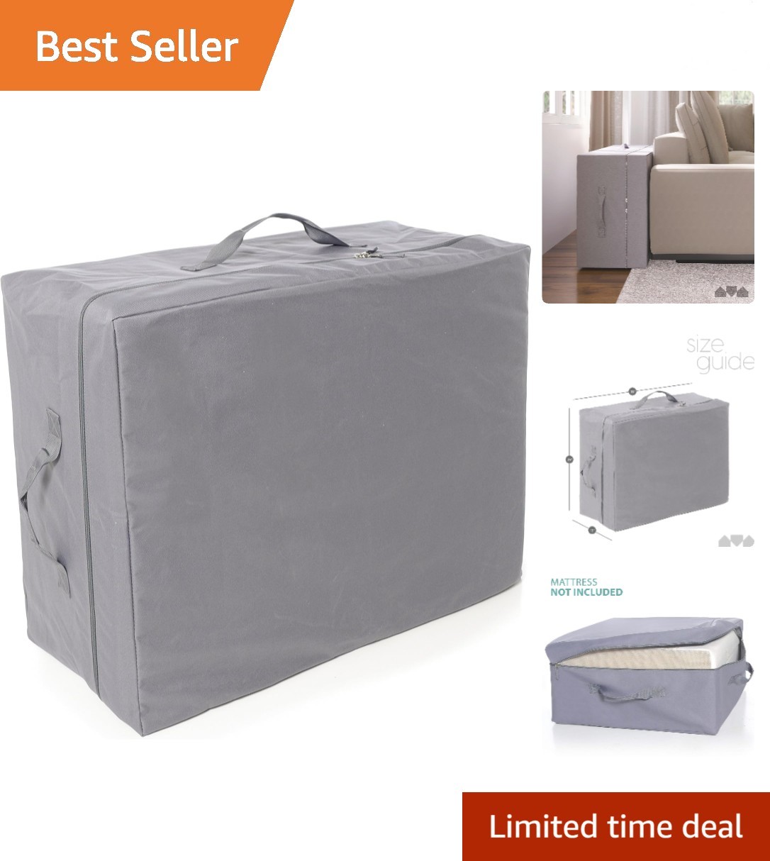 Luxury Carry Case for 4″ Twin Trifold Mattress – Dust and Moisture Protection