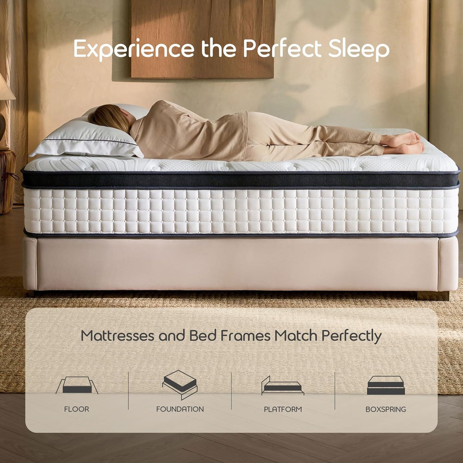 Twin XL 12″ Hybrid Mattress – Gel Memory Foam & Pocket Coils, Medium Firm