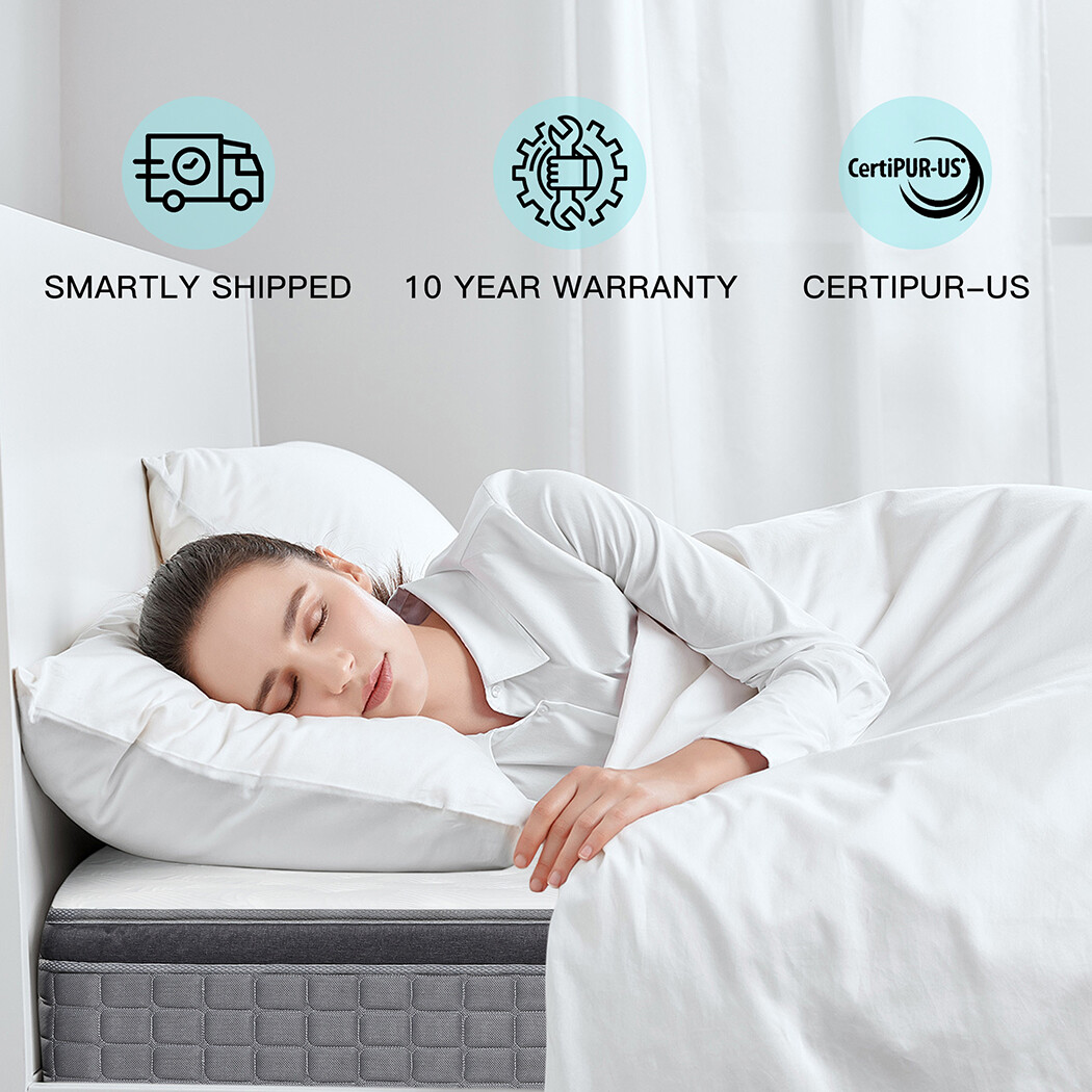 12” Full Size Mattress Memory Foam Pocket Spring Medium Firm Bed in a box