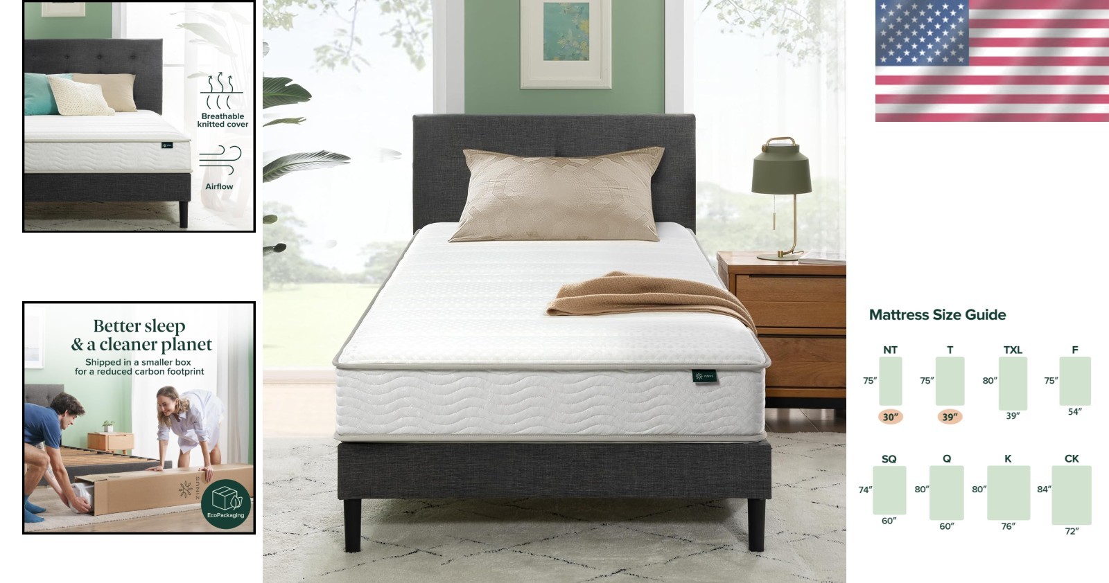 Hybrid Twin XL Mattress, Medium Firmness, Durable Support