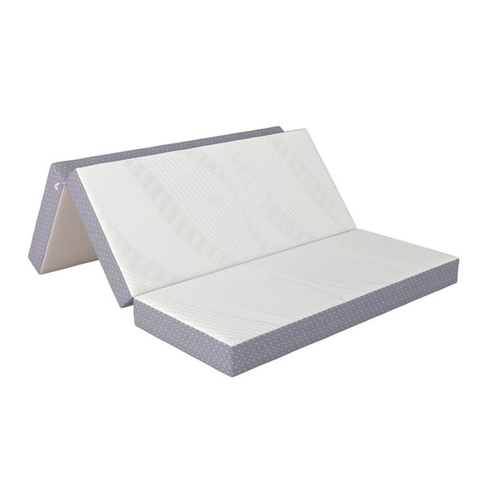 Maklaine Contemporary Queen 6″ Memory Foam Folding Mattress in Gray