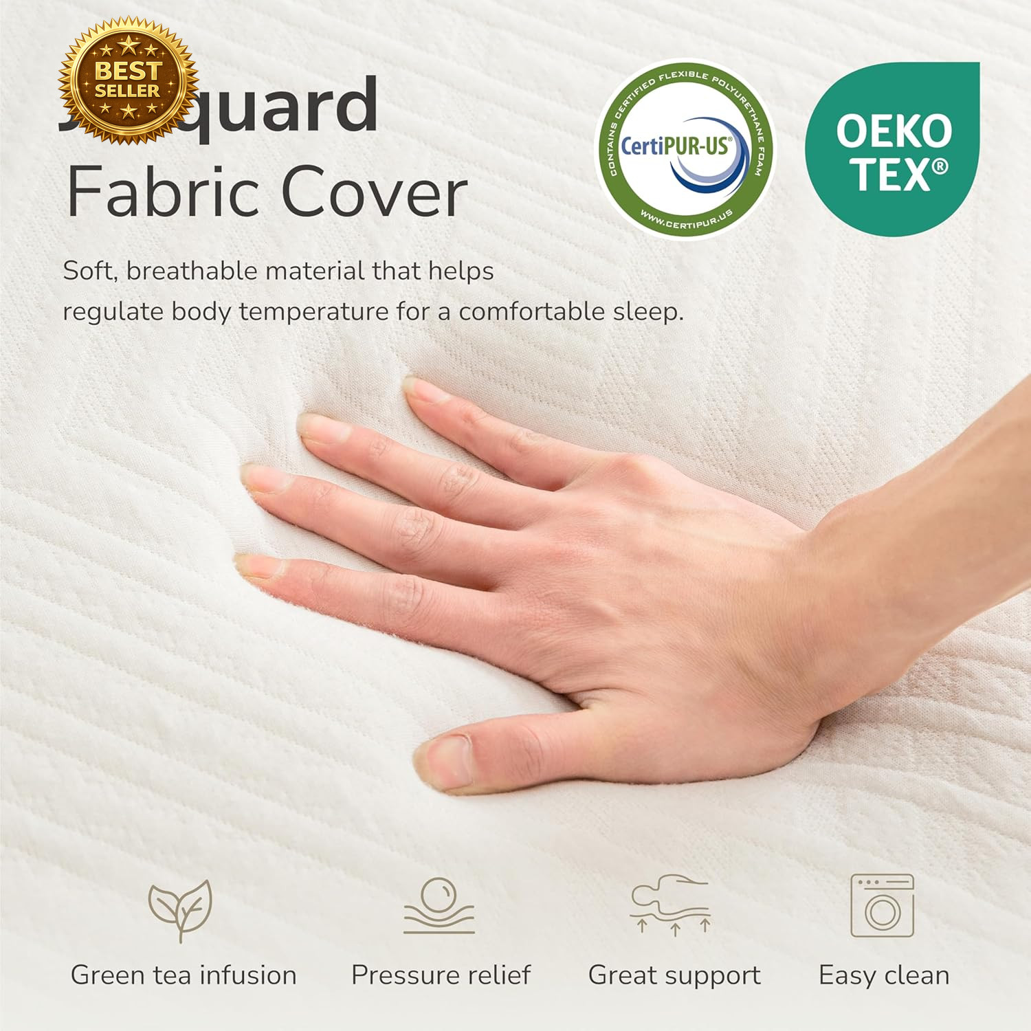10 Inch Green Tea Memory Foam Mattress Gel Cooling Medium RV Bed Fiberglass Free