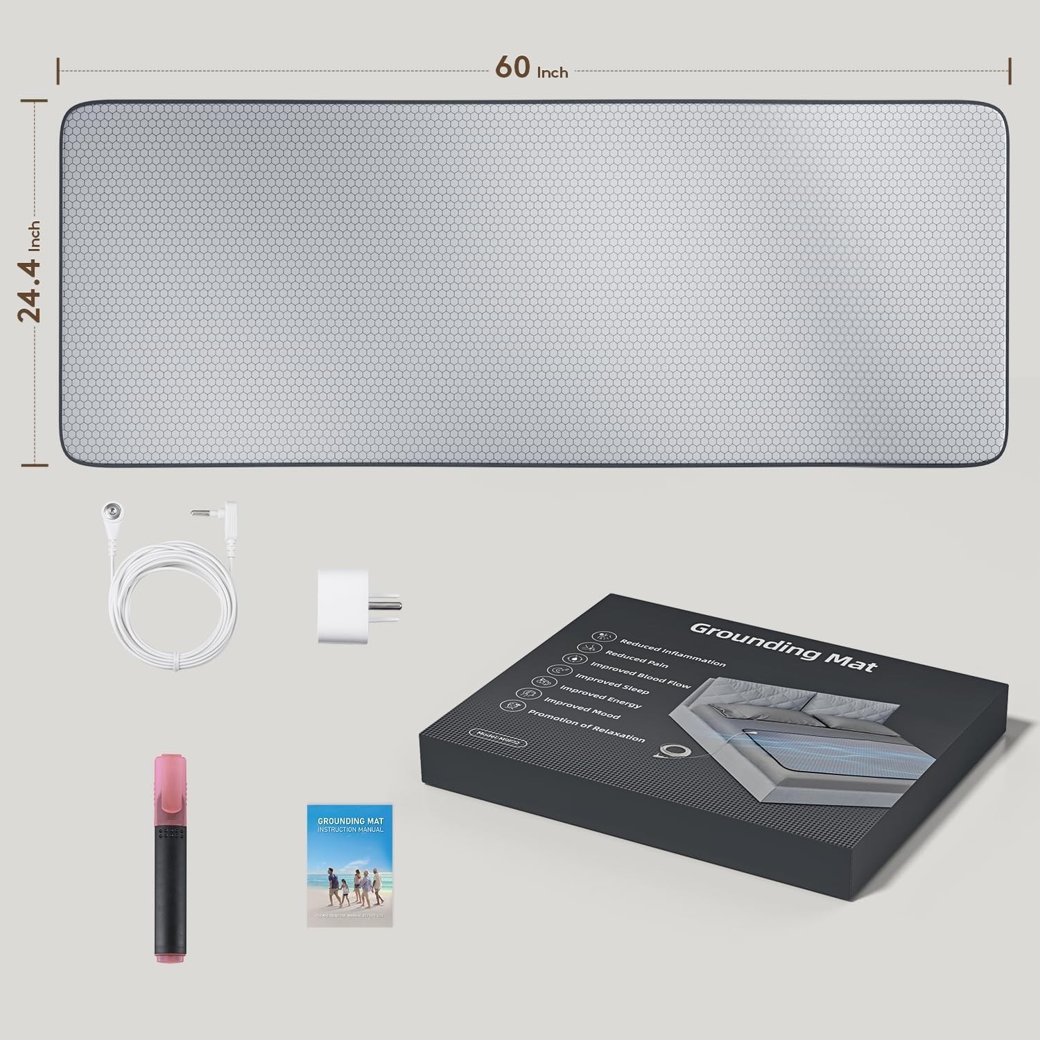 Graphene Grounding Mat for Bed Queen, Sleep Pain Relief, Anxiety Reduce, Energy