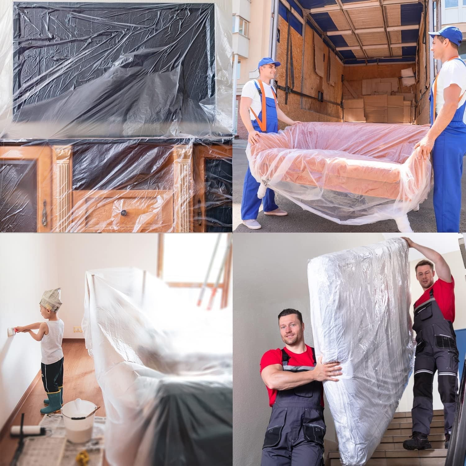 1.5 Mil Thick Mattress Bags for Moving 1Pack – Queen/King, Clear