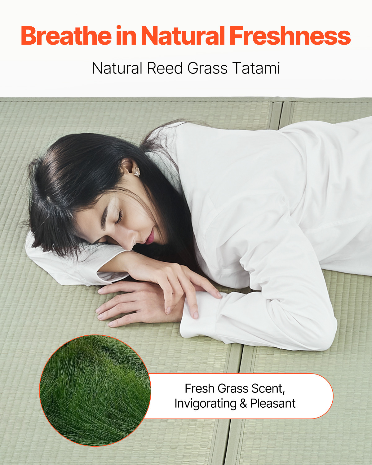 Japanese Tatami Mat Queen Foldable & Non-Slip Rush Grass Tatami Mattress