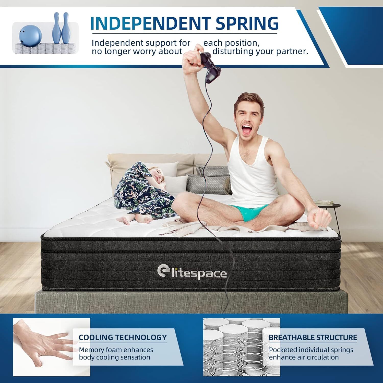 Anti-Fungal Gel Memory Foam Mattress 10″ 12″ Full Size Mattress Brand New In Box