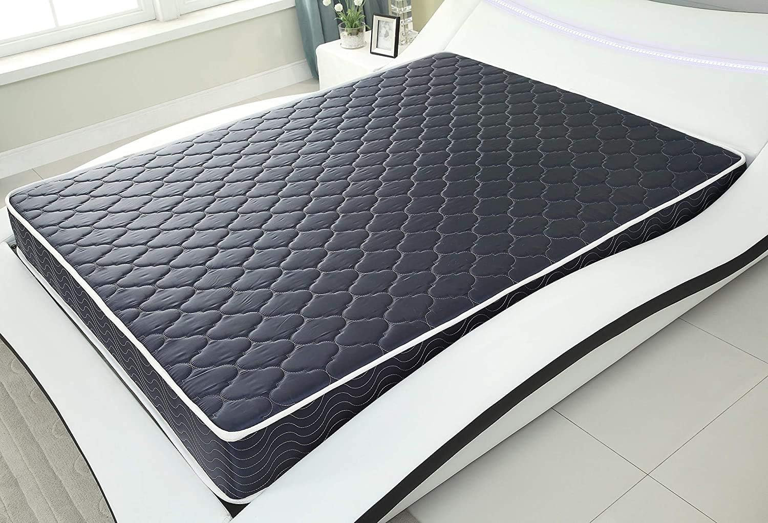 Navy Blue 6-Inch Water-Resistant Foam Mattress, Twin Deluxe, USA Made