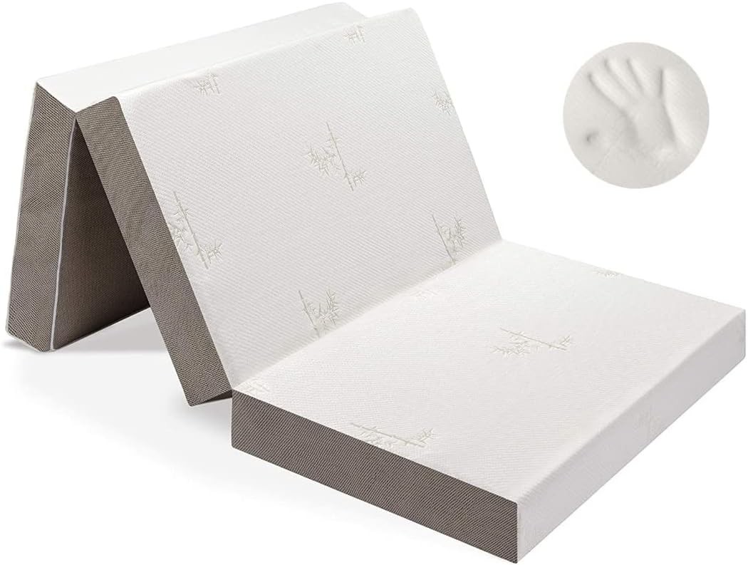 Washable Cover Full Tri Fold Mattress 75x52x4 Inches