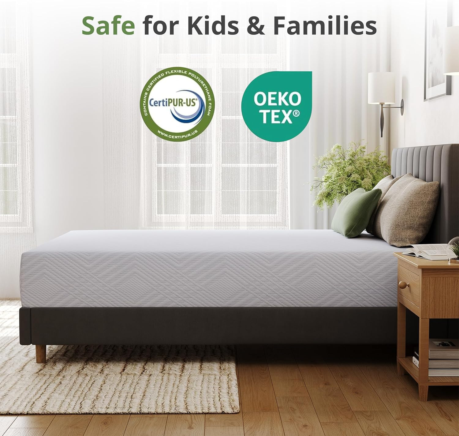 RV King Memory Foam Mattress 10 Inch, Green Tea Gel for Cooler Sleep, Supportive