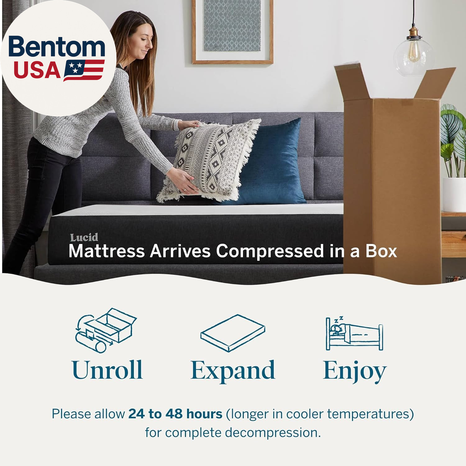8 Inch Memory Foam Mattress – Medium Plush Feel – Infused with Refreshing Bamboo