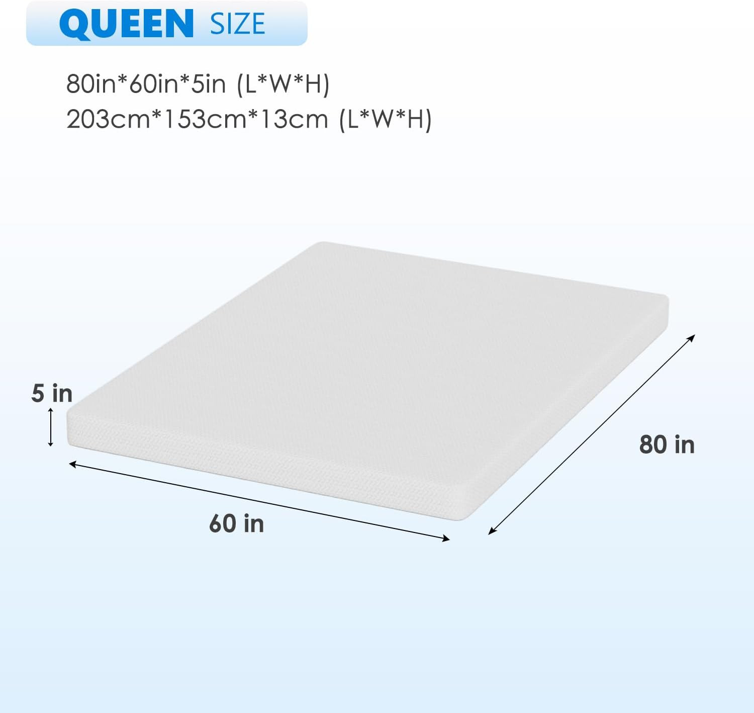 5 Inch Green Tea Queen Cooling Gel Memory Foam Mattress/Medium-Firm Mattress for