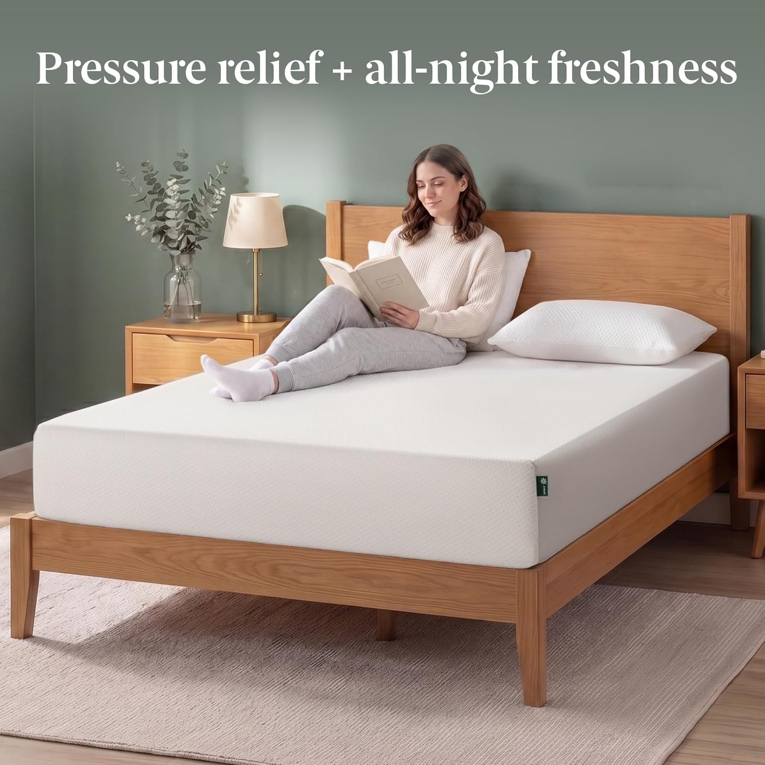 Tea Memory Foam Mattress [New Version], Fiberglass Free, Firm