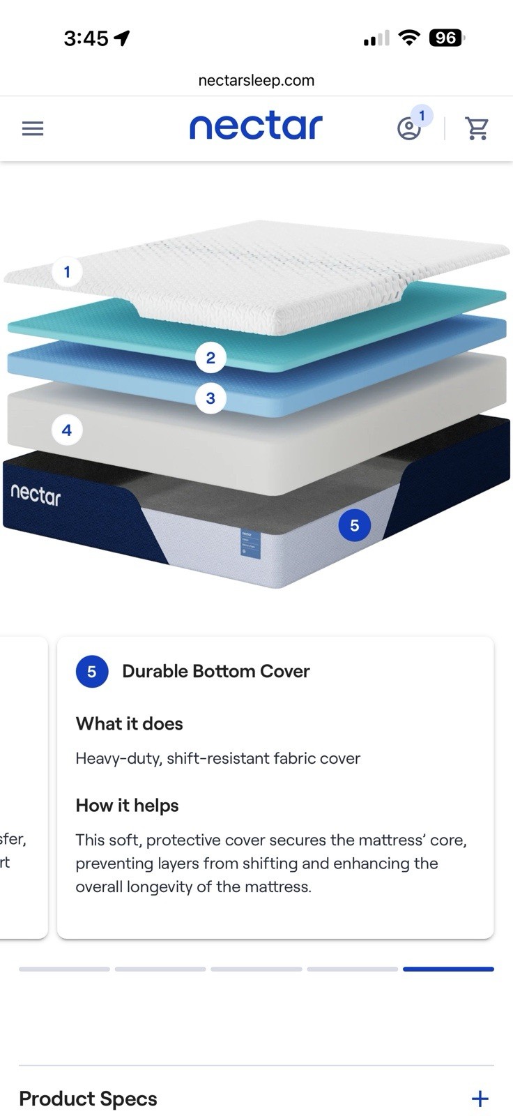 Nectar Premier Memory Foam Queen Mattress Cooling Pressure Relief Medium Firm