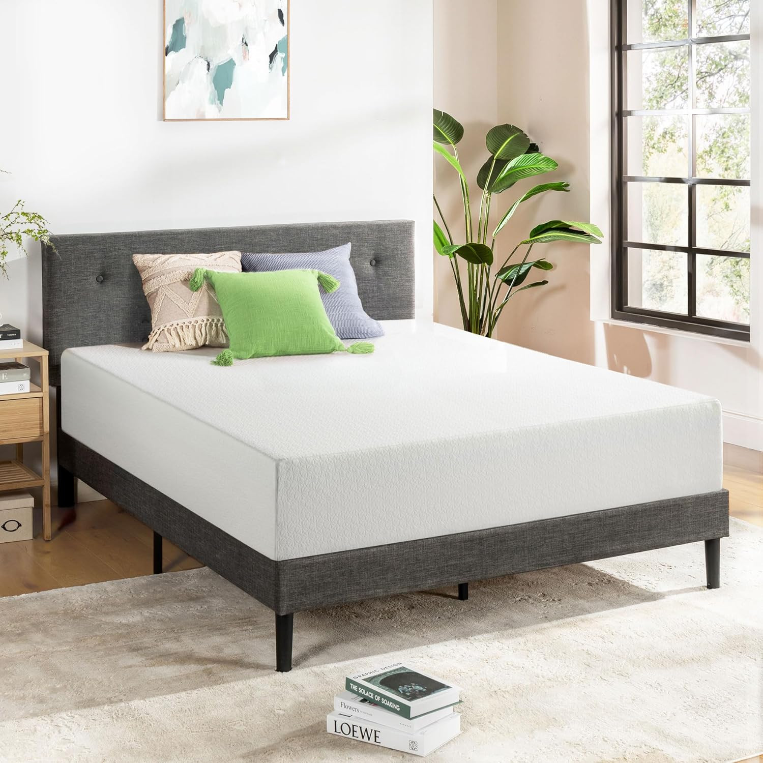 Best Price Mattress 12 Inch Twin Mattress Bed-In-A-Box, Green Tea Memory Foam, W