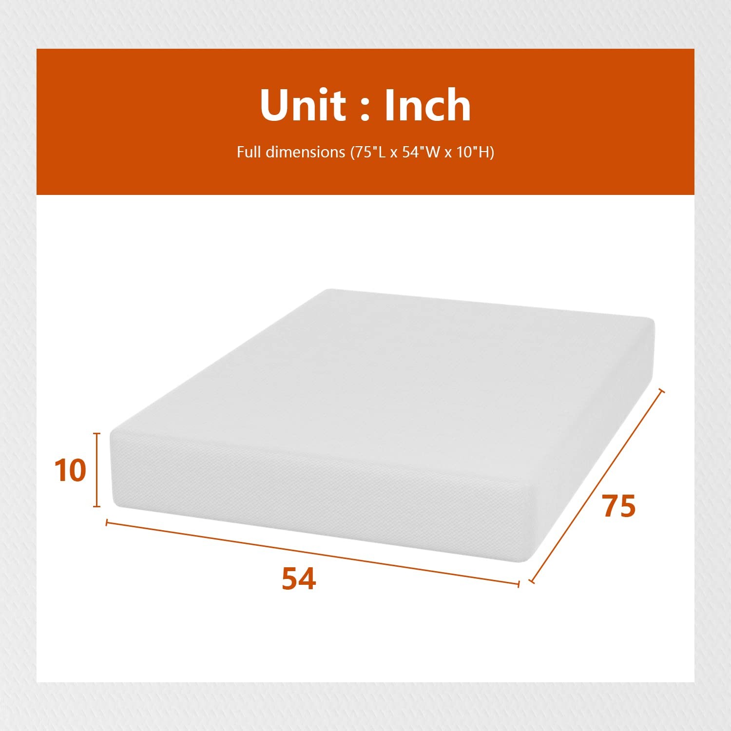 | 10 Inch Full Mattress | Medium Firm Base Foam Mattress | Removable Washable…