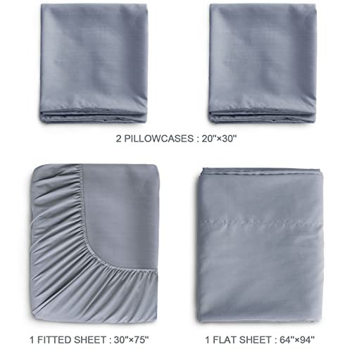 Cot Sheets 30″ x 75″ x 9″, 4 Piece Cot Sheet Set, Cot Size Cot (1 Pack) Grey