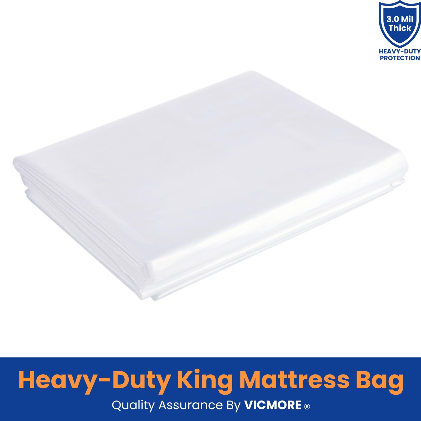 VICMORE 3mil Heavy-Duty Plastic Mattress Bag for King/Cal King King, Clear