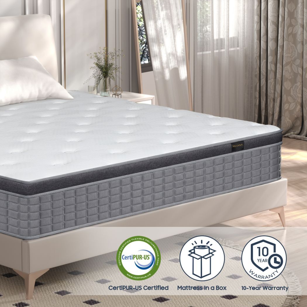 12 Inch Twin Full Queen King Hybrid Mattress in a Box, Innerspring Memory Foam