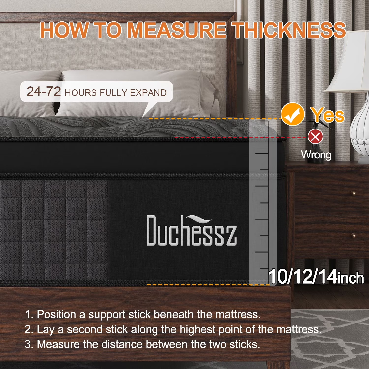 12″ Queen Colchon Gel Memory Foam Hibrido Cama Queen Mattress Hybrid Medium Firm