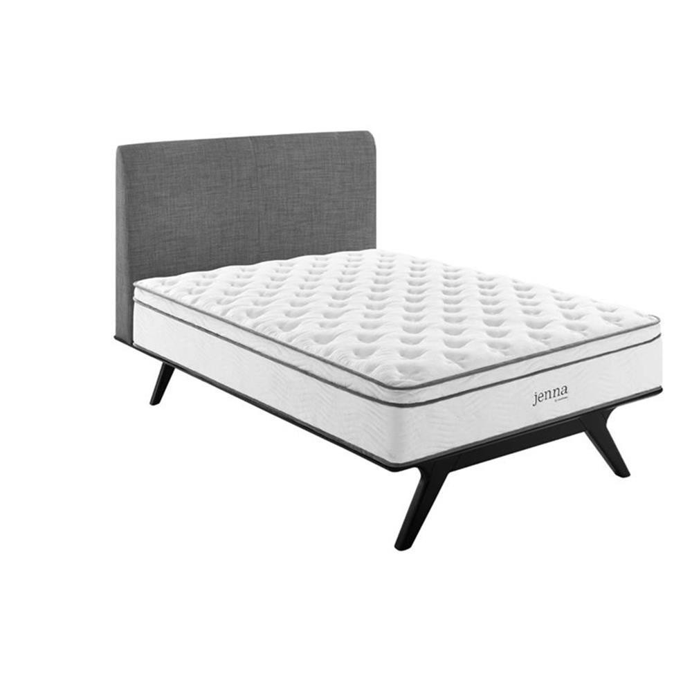 Modway Jenna 14″ Modern Innerspring and Foam King Mattress in White