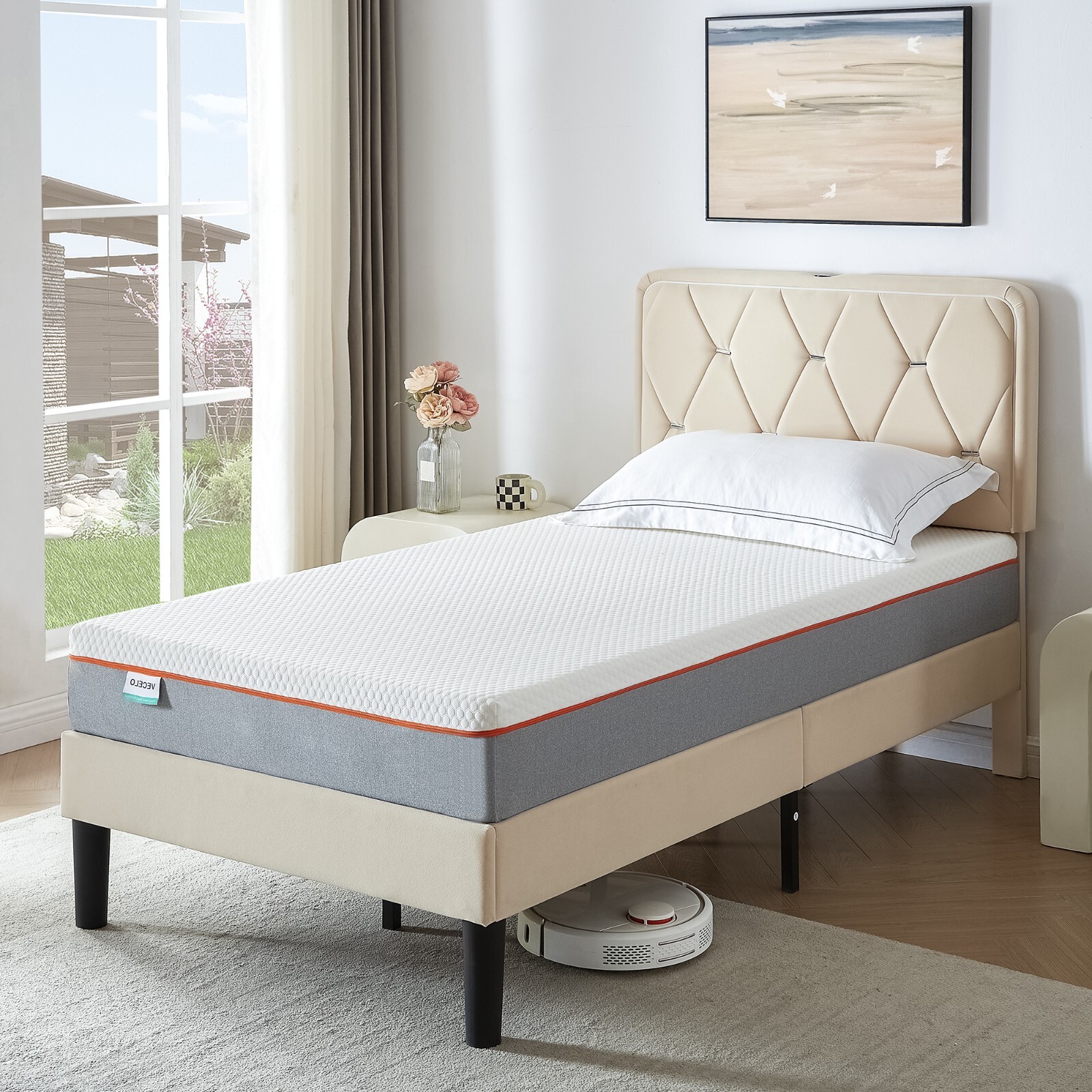 VECELO 8″ Mattress Cal King Gel Memory Foam in a Box Queen Size Pressure Relief