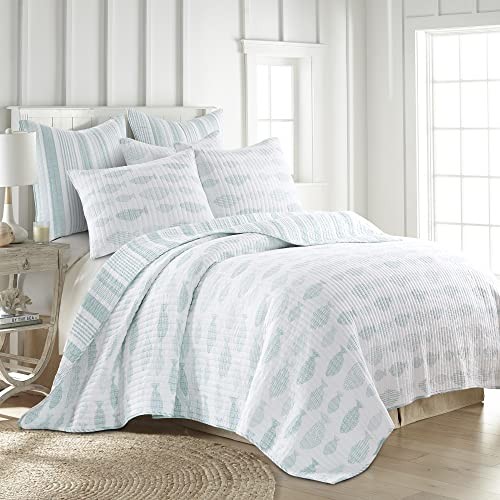 Aqua Breeze Quilt Set, Animal, 100% Cotton, Blue Full/Queen