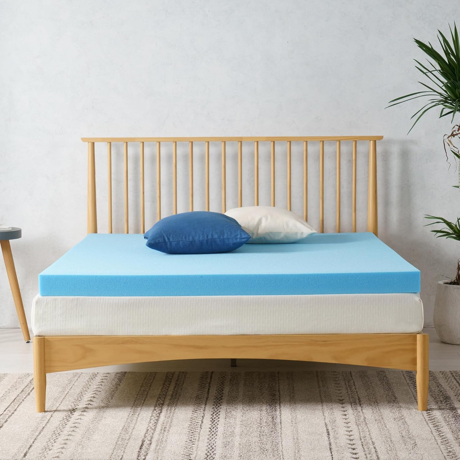 3″ Green Tea Cooling Gel Memory Foam Mattress Topper – Queen Size