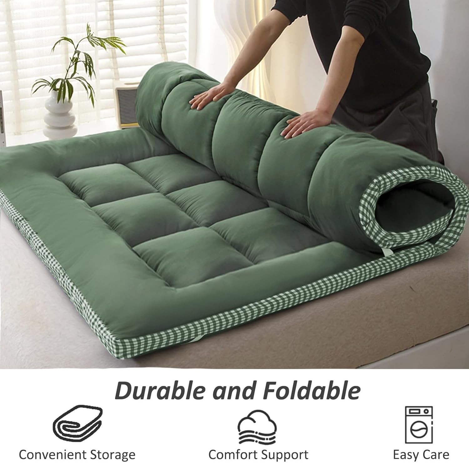 Thick Mattress Topper Full Size – Non-Slip Mattress Pad Cover for Back Pain B…