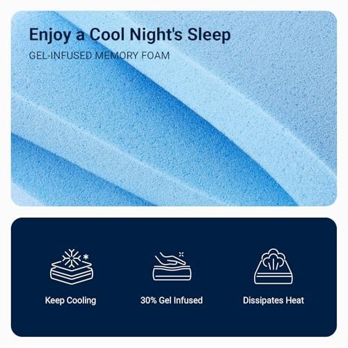 “8-Inch Twin XL Gel Memory Foam Mattress – Cooling, Pressure Relief, CertiPUR-US