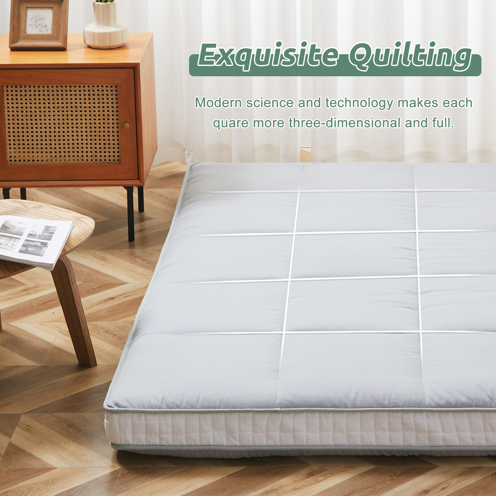 MOPHOTO Floor Mattress Traditional Shiki Futon Sleeping Pad 80x39in Twin Size