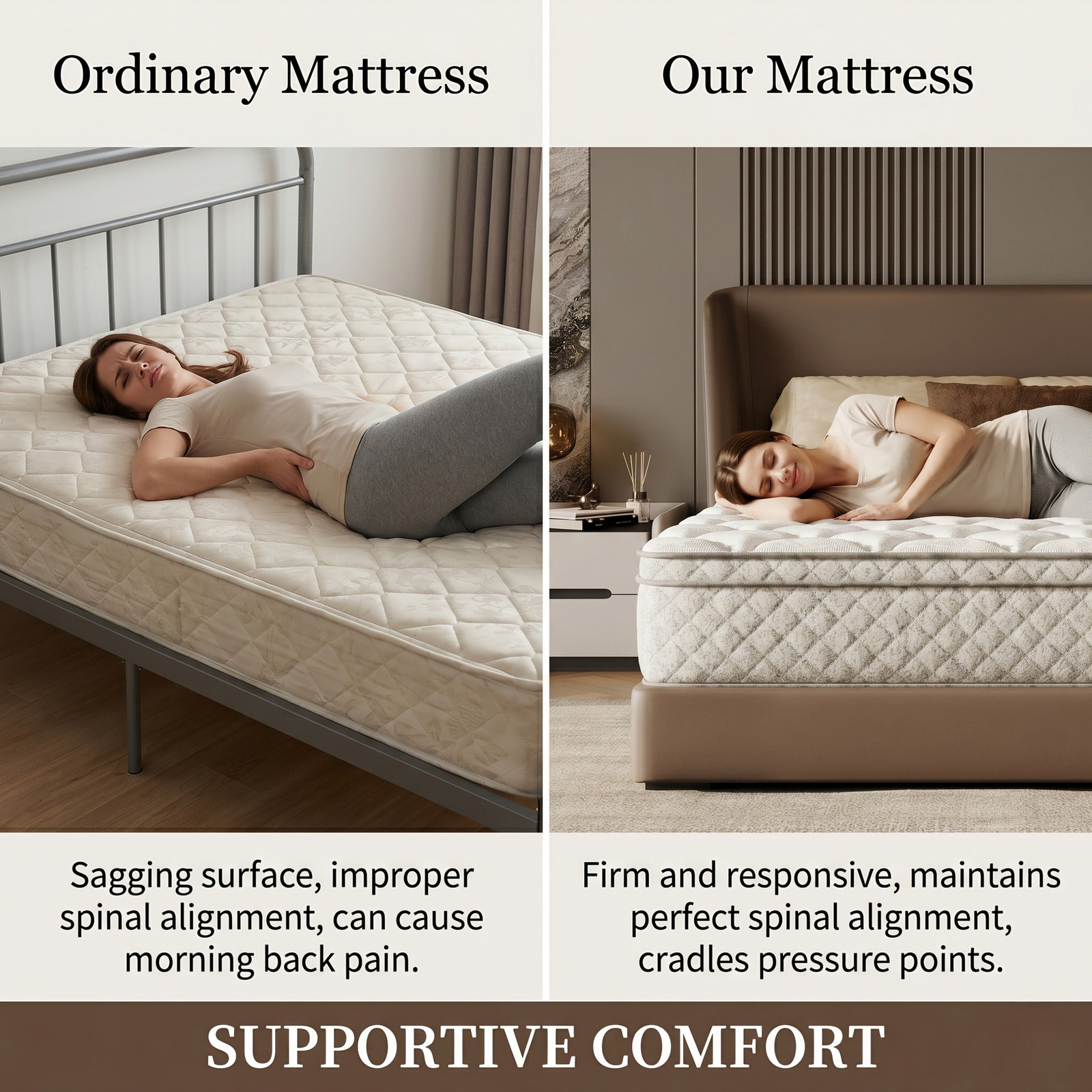 12″ Full Hybrid Mattress Memory Foam Medium Firm CertiPUR-US Pressure Relief
