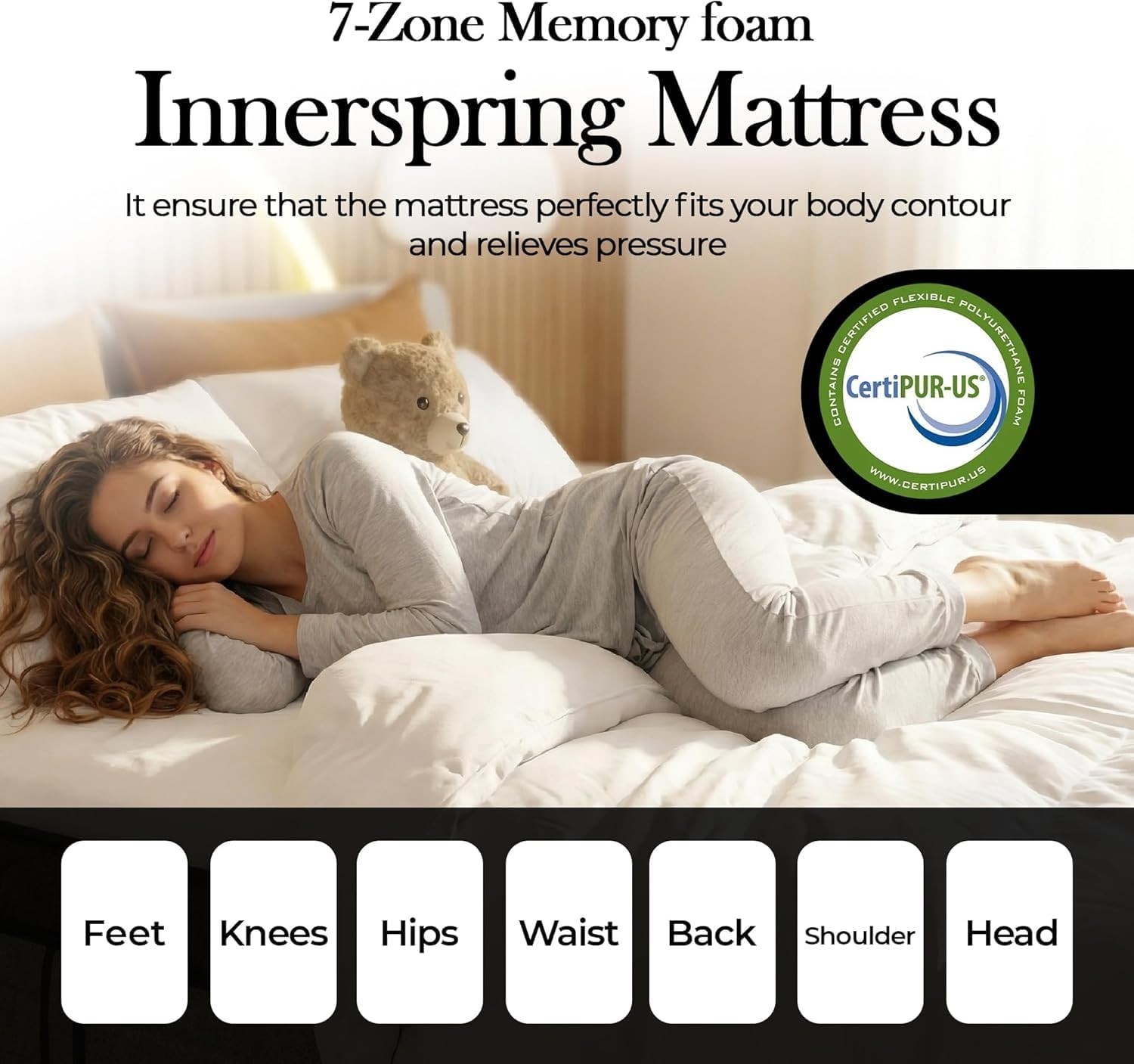 XEVRO Mattress 10″/12″ Hybrid Cooling Gel Memory Foam Pocket Spring Medium Firm