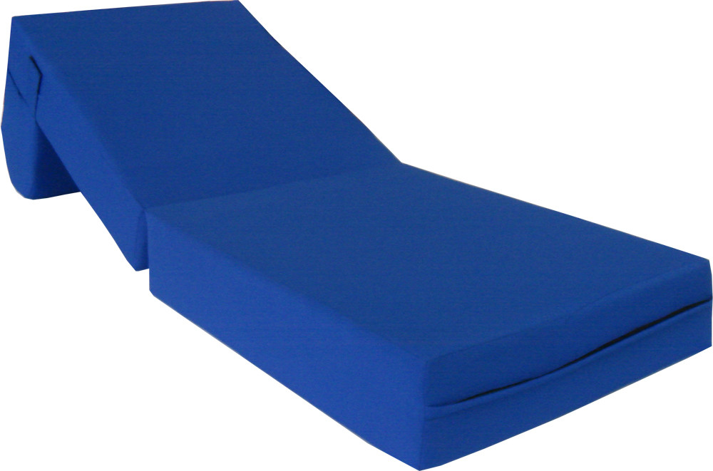 Royal Blue 6 x 24 x 70 Sleeper Chair Folding Foam Bed, High Foam Density 1.8 lbs