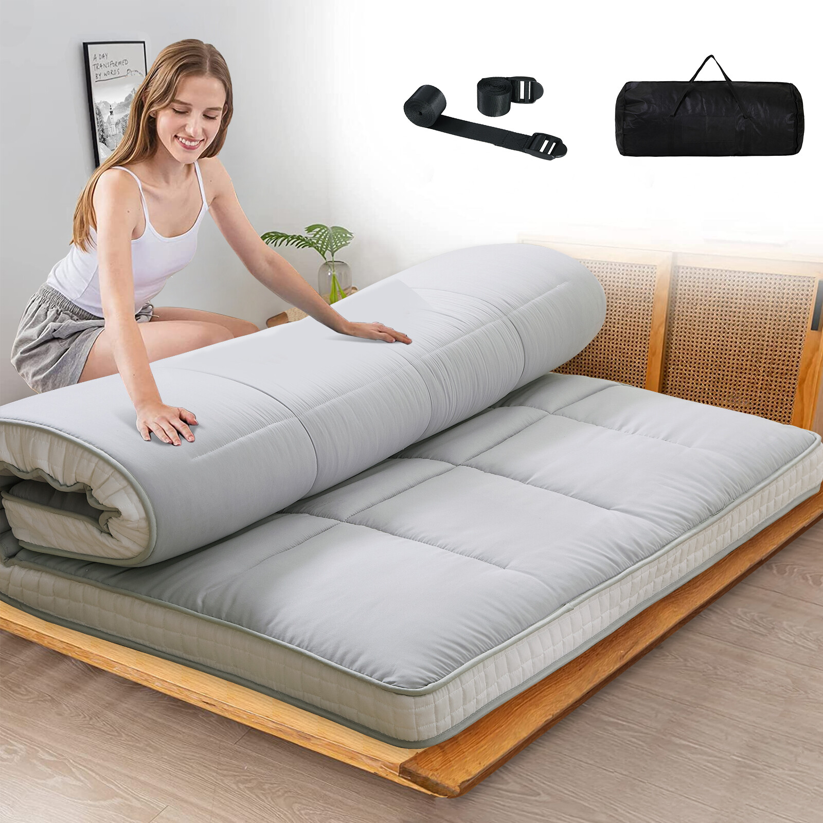 NAIZEA Japanese Floor Mattress Folding Mattress 80inchTatami Mat Futon Mattress