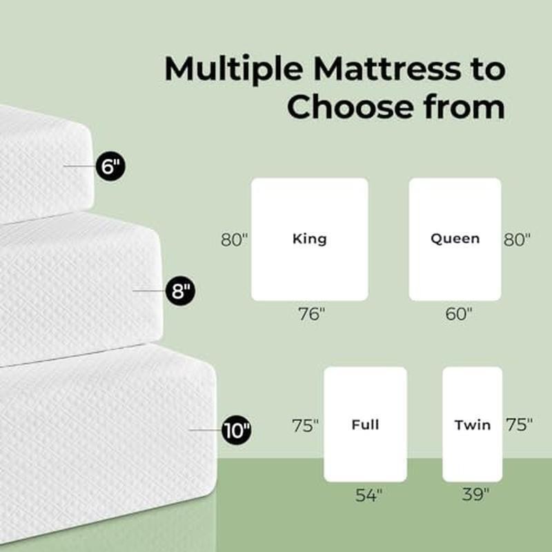 Twin Size Mattress 6″Gel Memory Foam Mattress in a Box Fiberglass Free Mattress