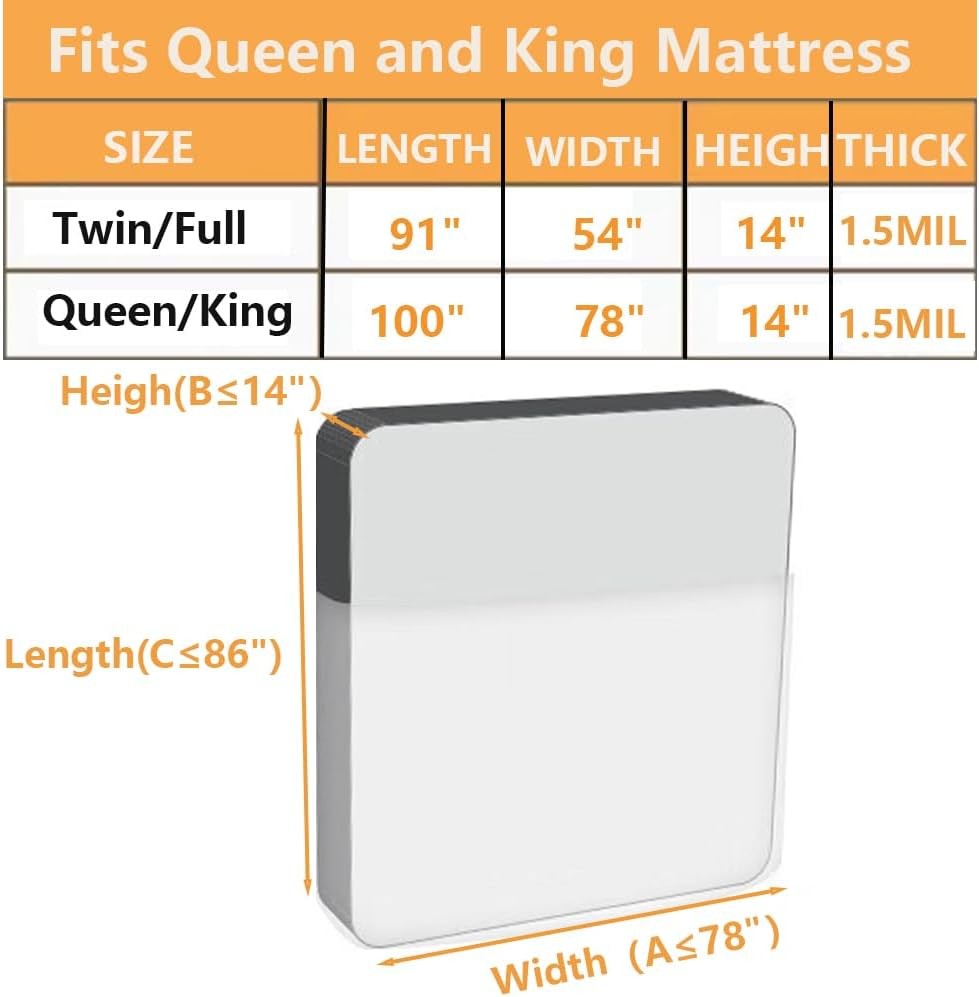 Mattress Bags for Moving Storage Mattress Protector Cover Waterproof Mattress