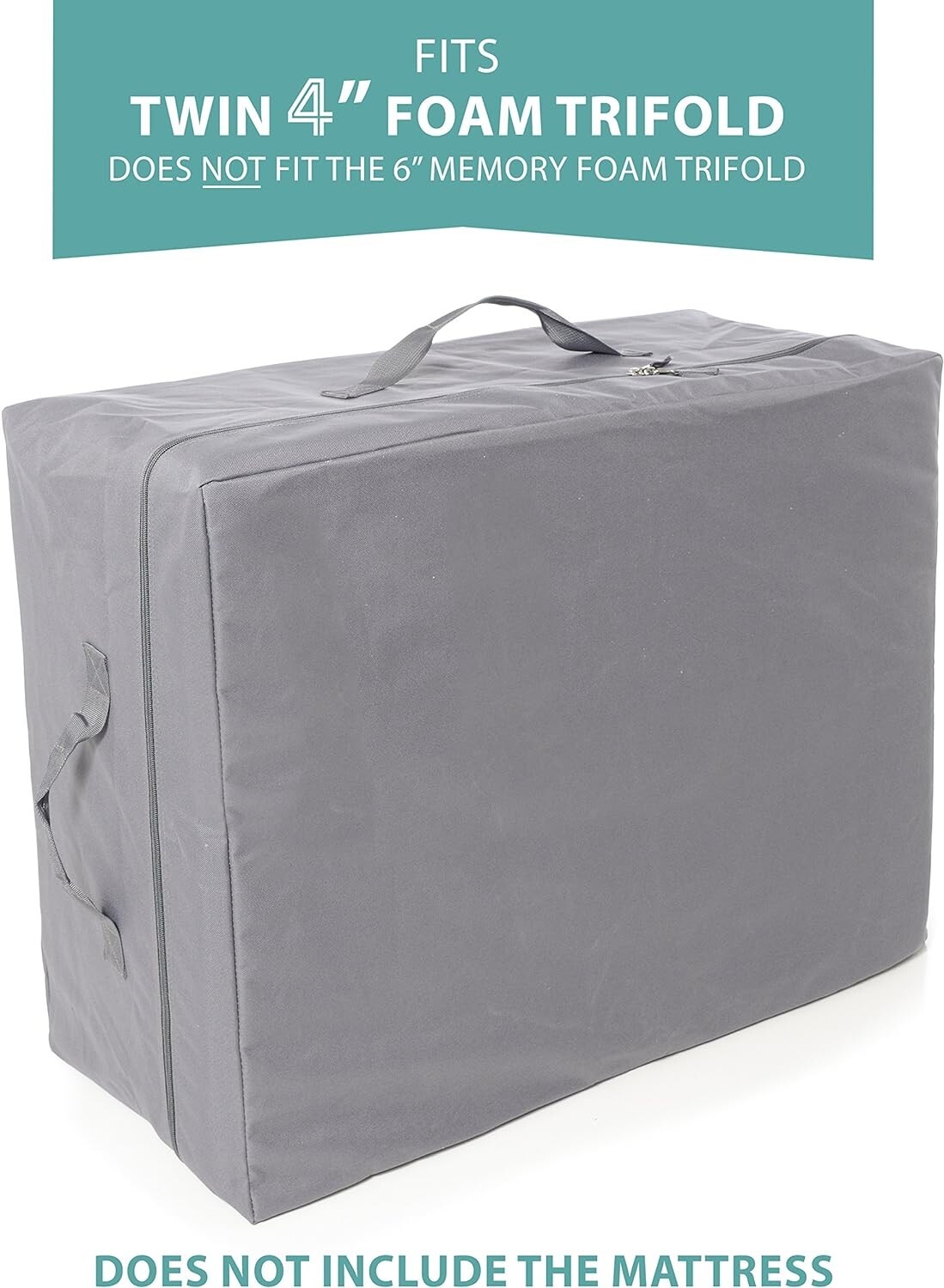 Custom Fit Carry Case for 4″ Twin Tri-Fold Mattress – Rips & Moisture Resistant