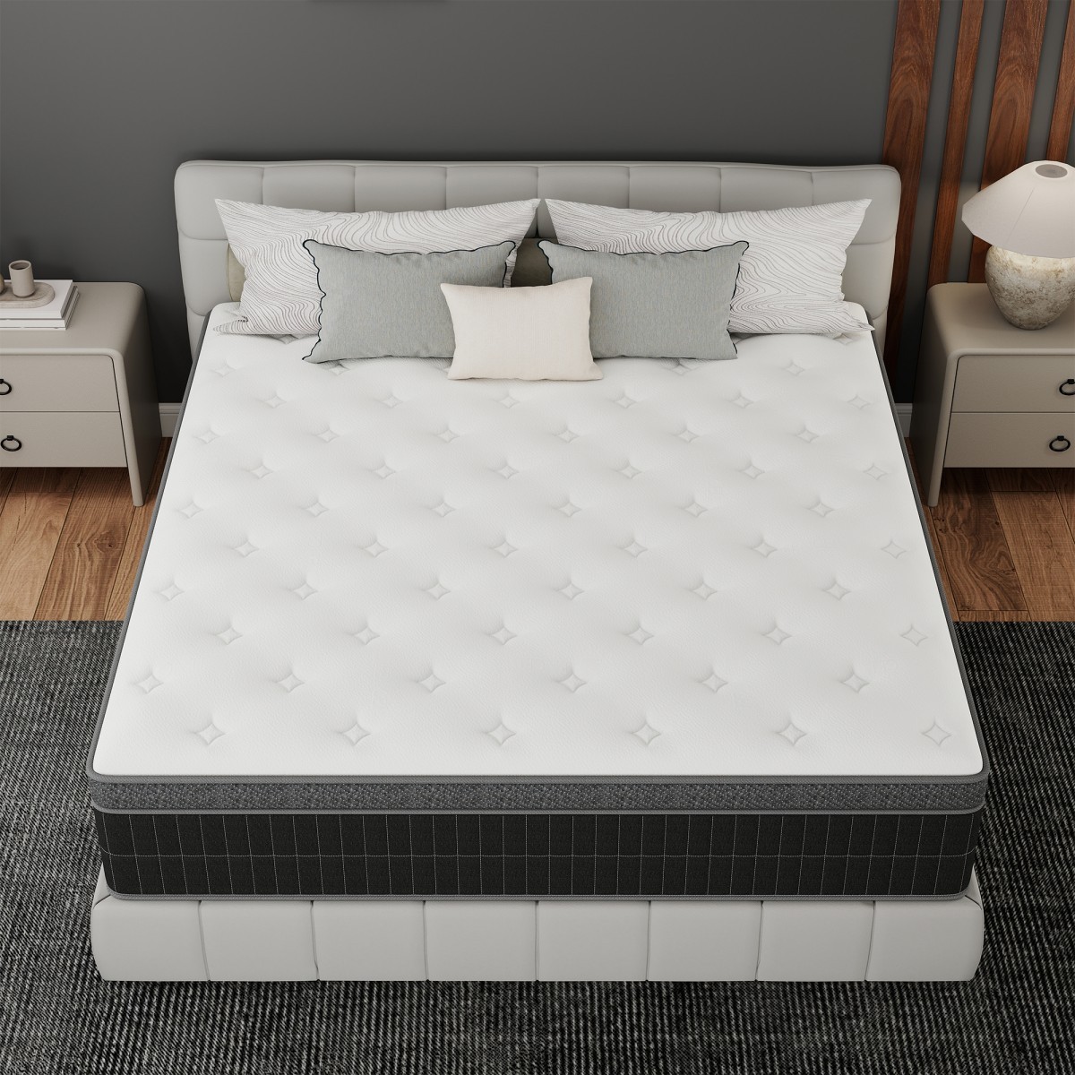 10/12/14 Inch Gel Memory Foam Hybrid Spring Mattress Twin Full Queen King In Box