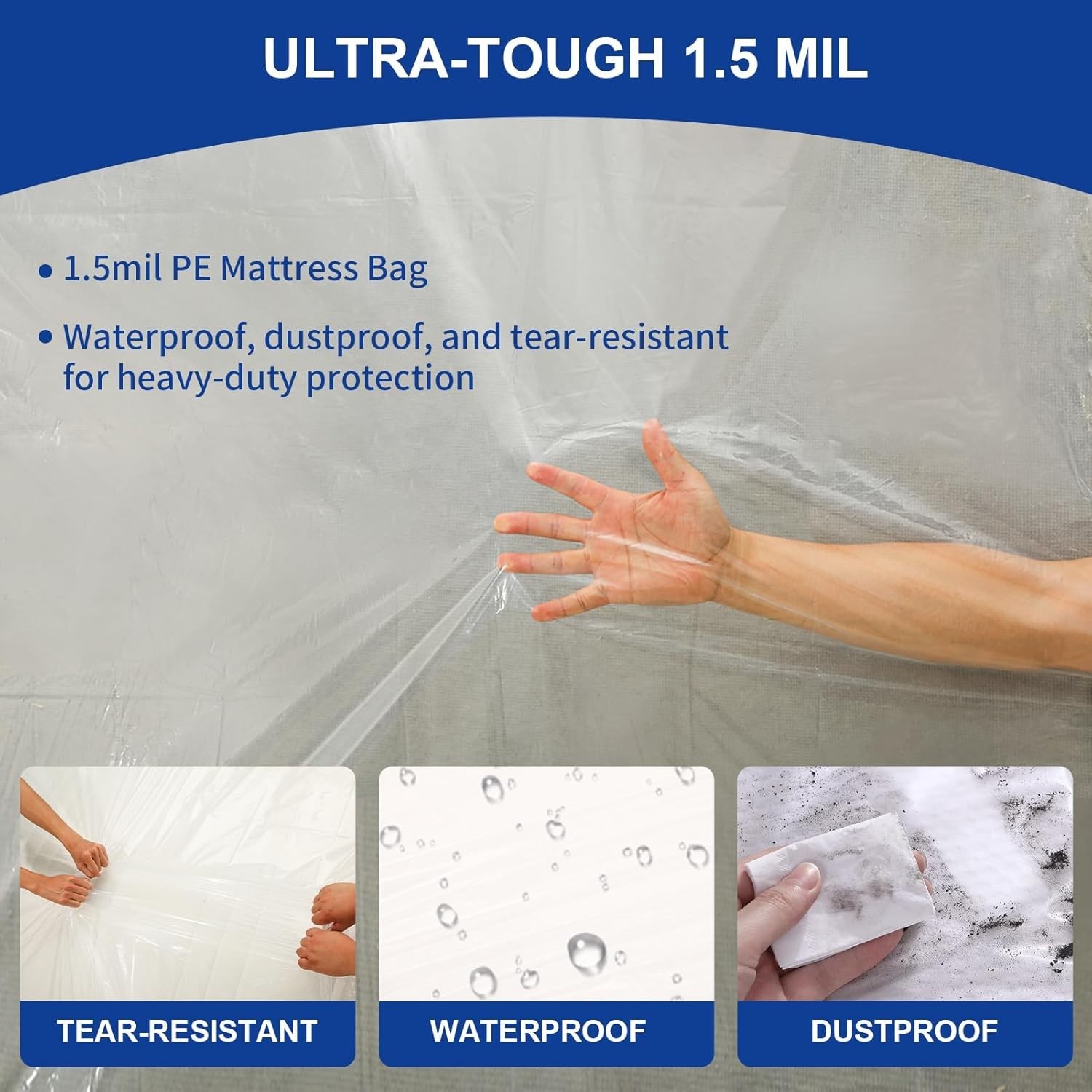 2-Pack Queen Mattress Storage Bags – Heavy-Duty Cover 1.5mil