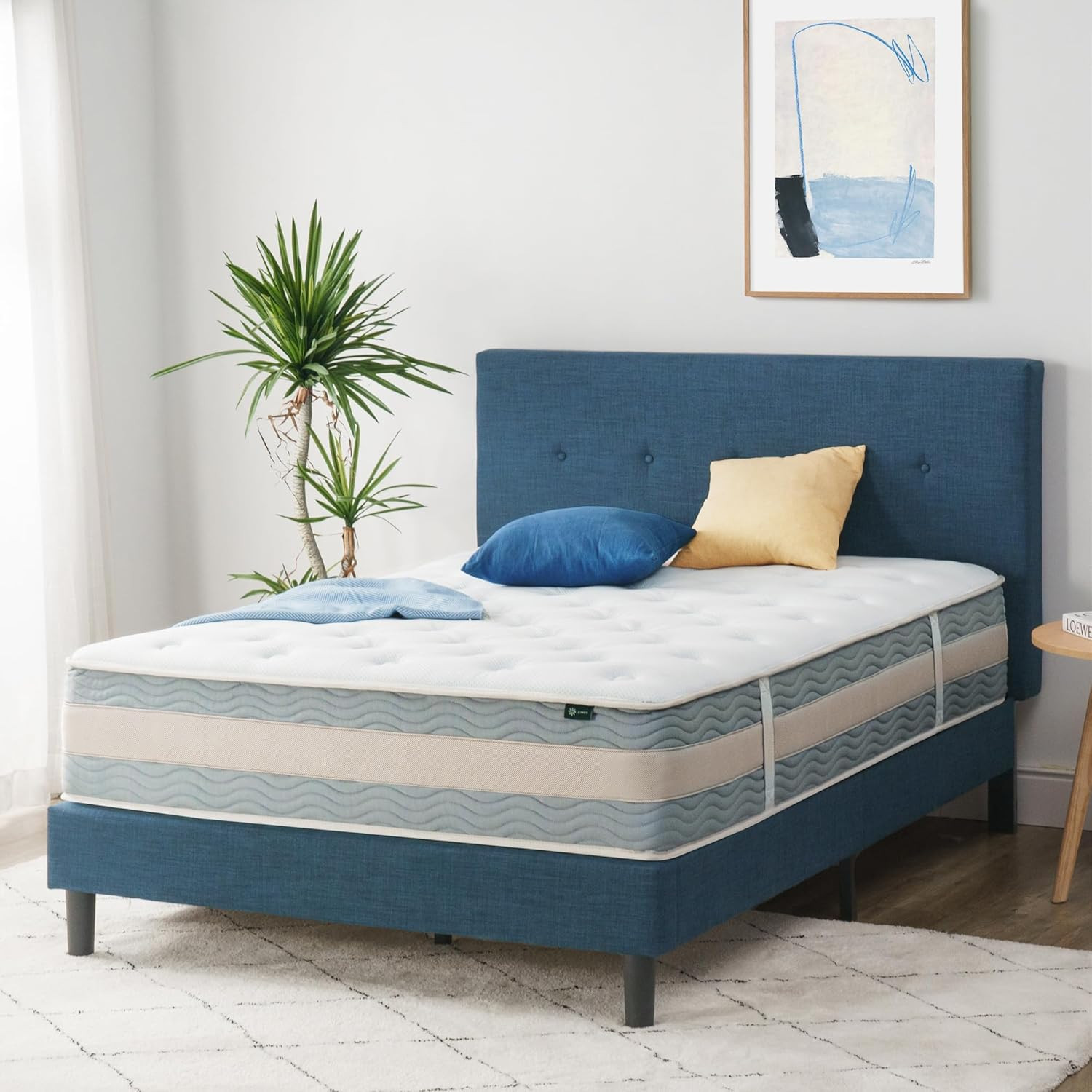 12 Inch Cooling Comfort Support Hybrid Mattress [New Version], Queen, Fiberglass