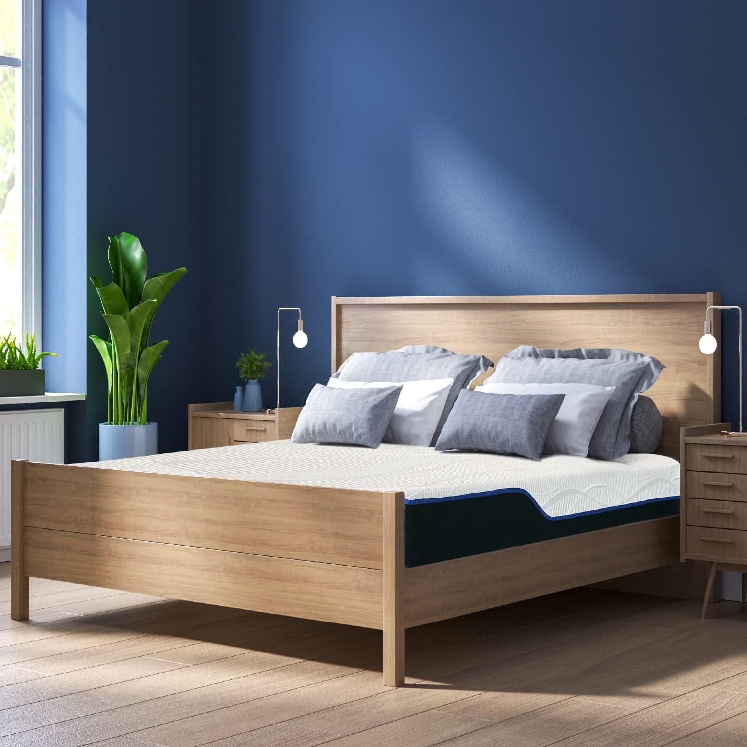 HOME 8″ Queen Memory Foam Mattress, Breathable Bed Mattress, Cooling-Memory F…