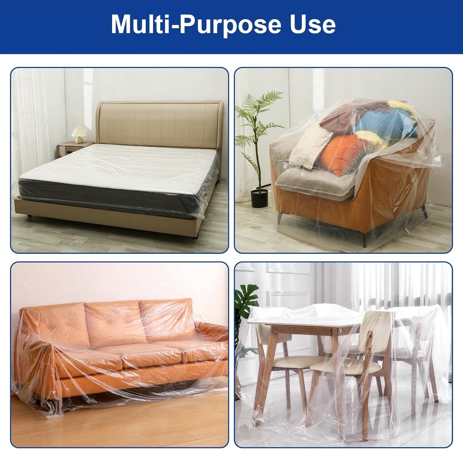 Clear Mattress Bag for King/Queen Size Storage and Disposal 1.5mil Thick