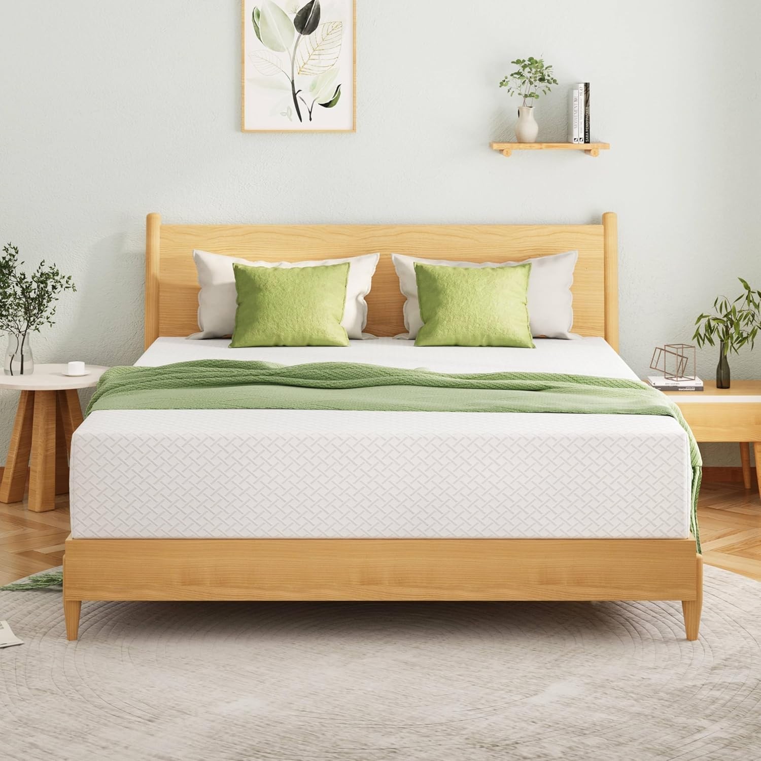 Twin XL Memory Foam Mattress with Cooling Green Tea Gel, 80”L x 38”W