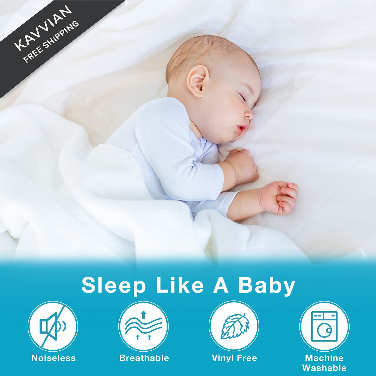 Lunsing Soft Queen Waterproof Mattress Protector, Breathable Queen, White