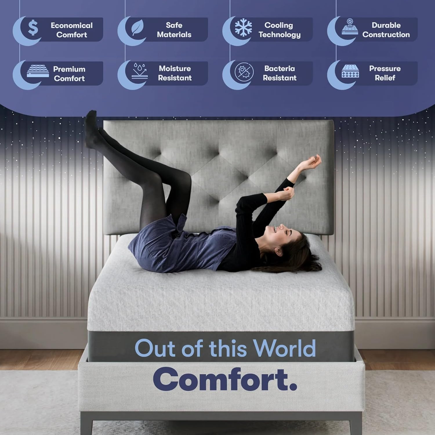 8 Inch Twin Mattress, Made in the USA, Certipur-Us®, Oeko-Tex®, and Fiberglass-F
