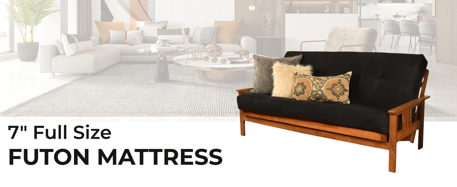7″ Full Size Futon Mattr Replacement, Su Fabric Sleeper